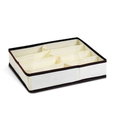 Furinno Non-woven Ivory with Mid Brown Trim Fabric Soft Storage Organizer