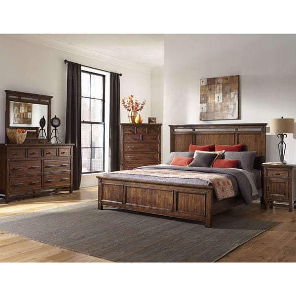 Wolf Creek Rustic Vintage Acacia Panel Bed Set. Opens flyout.