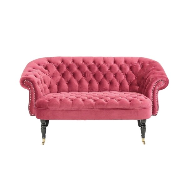 Cassini Raspberry Mistral Velvet Settee