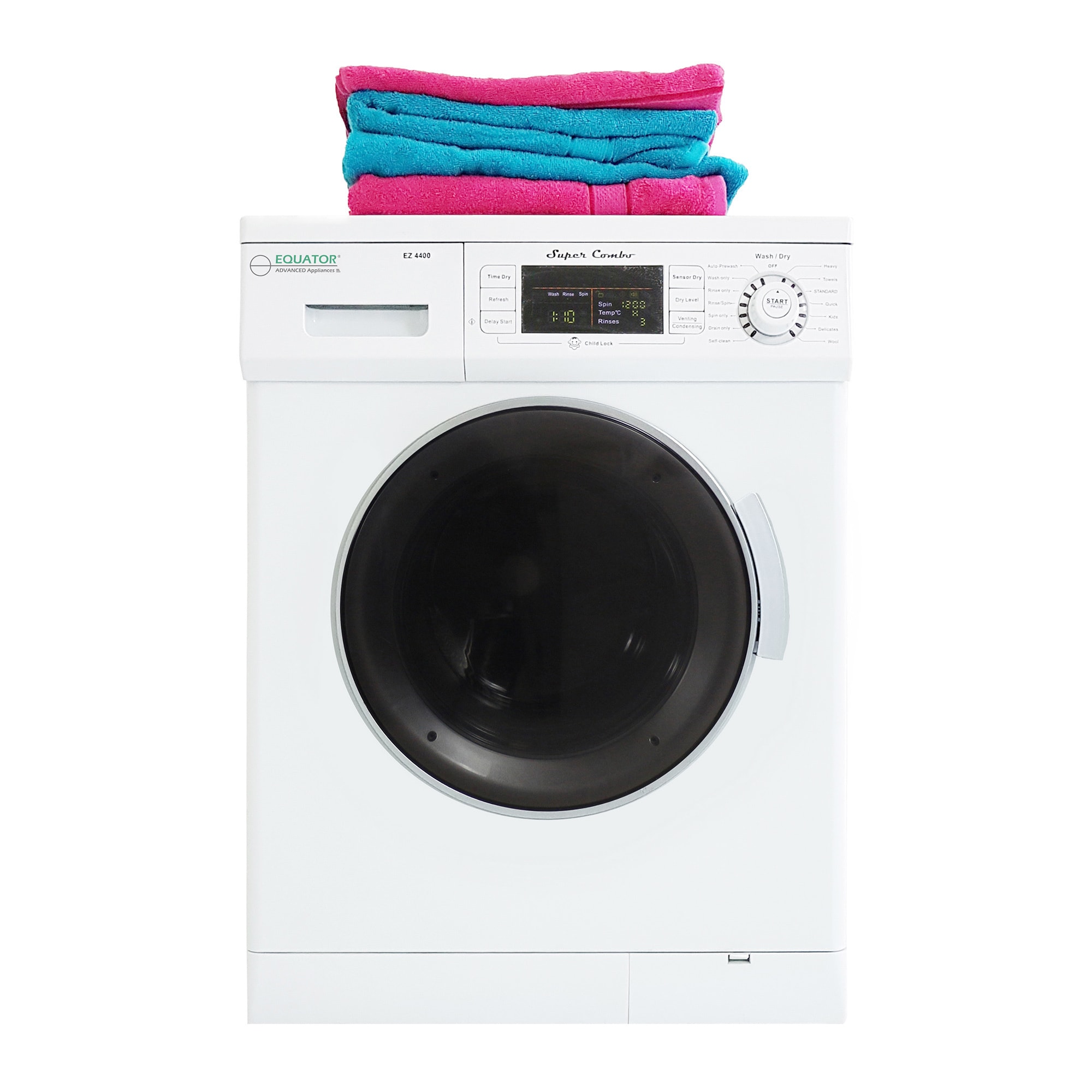 Compact Combo Washer and Electric Dryer with Optional Condensing//Venting and Sensor Dry in Silver