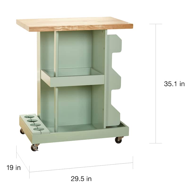 Simple Living Hampton Rolling Kitchen Cart with Wine Storage