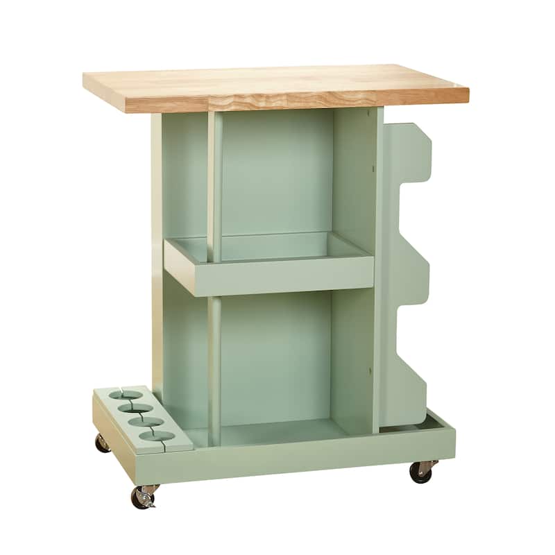 Simple Living Hampton Rolling Kitchen Cart with Wine Storage