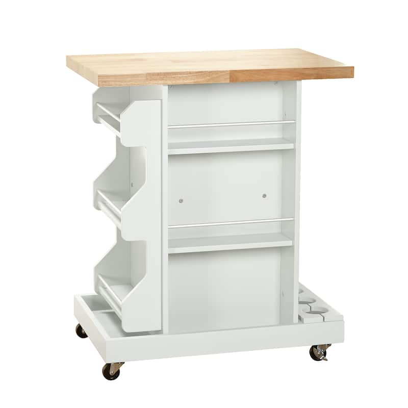 Simple Living Hampton Rolling Kitchen Cart with Wine Storage