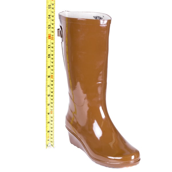 rain boots with wedge heel
