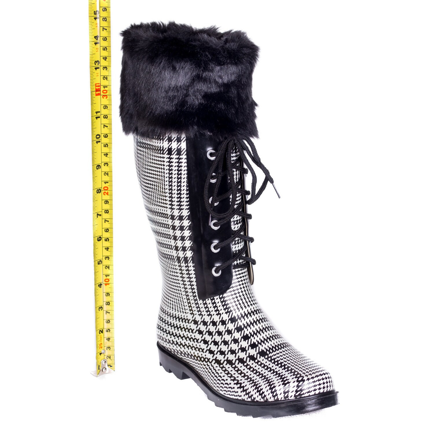 womens black faux fur boots