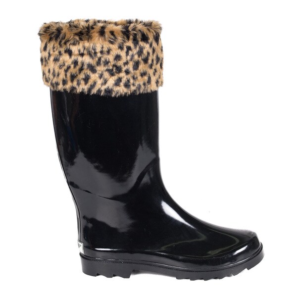 leopard rain boots