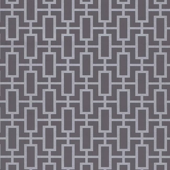Luxor Print Sheffield 32.7-foot x 20.5-inch-inch Geometric Link Wallpaper - 32.7' x 20.5 - Charcoal/Silver