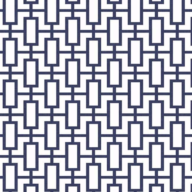 Luxor Print Sheffield 32.7-foot x 20.5-inch-inch Geometric Link Wallpaper - 32.7' x 20.5 - Navy Blue/White