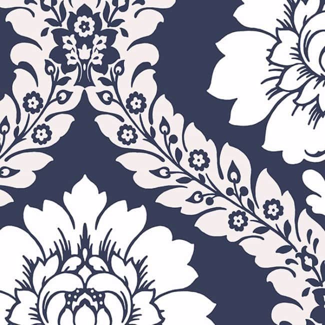 Daisy Damask Floral Damask Paper and Vinyl 32.7-foot x 20.5-inch Wallpaper - 32.7' x 20.5