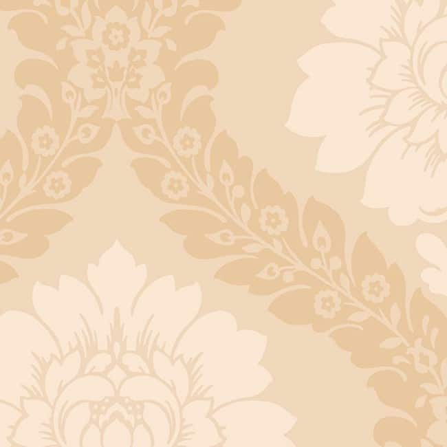 Daisy Damask Floral Damask Paper and Vinyl 32.7-foot x 20.5-inch Wallpaper - 32.7' x 20.5 - Peach/Beige