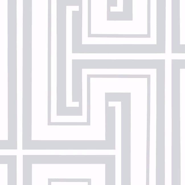 Tease Bristol Paper-backed Vinyl 32.7-feet x 20.5-inch Geometric Maze Wallpaper - Grey White
