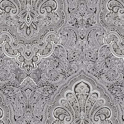 Sunderland Doodle Design Black and White 32.7-foot x 20.5-inch Wallpaper