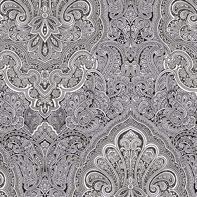 Sunderland Doodle Design Black and White 32.7-foot x 20.5-inch Wallpaper