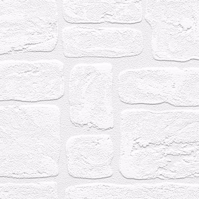 Andrew White Textured Paintable Bricks 33-foot x 21 Wallpaper - 33-foot x 21