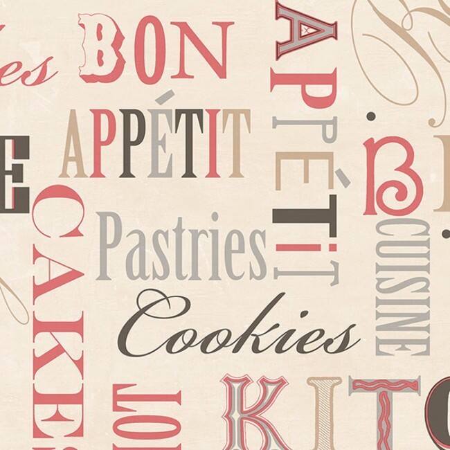Kitchen Script Homestead Culinary Quotes 32.7-foot x 20.5-inch Wallpaper
