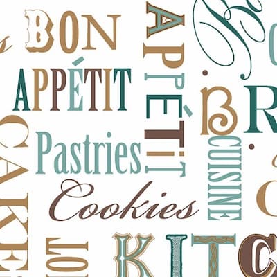 Kitchen Script Homestead Culinary Quotes 32.7-foot x 20.5-inch Wallpaper