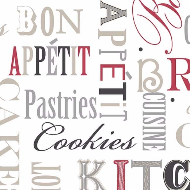 Kitchen Script Homestead Culinary Quotes 32.7-foot x 20.5-inch Wallpaper