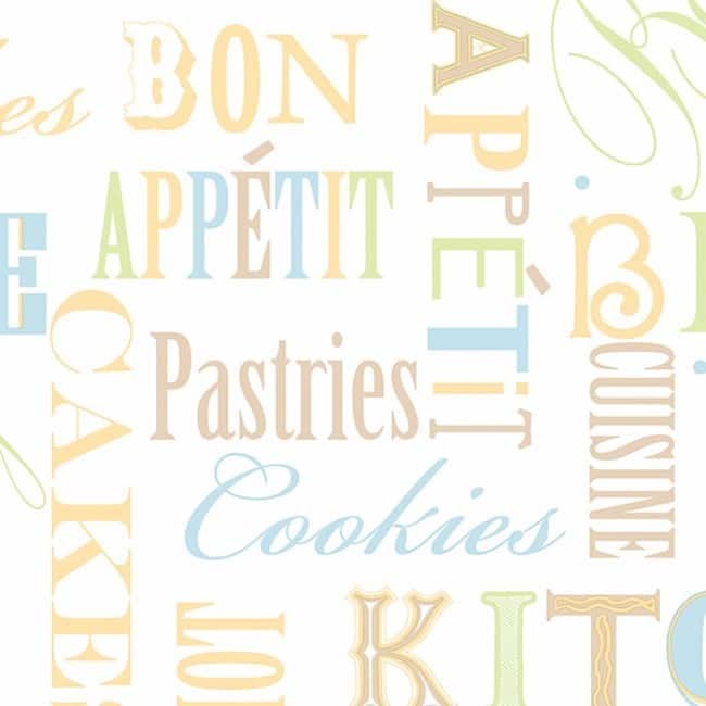 Kitchen Script Homestead Culinary Quotes 32.7-foot x 20.5-inch Wallpaper