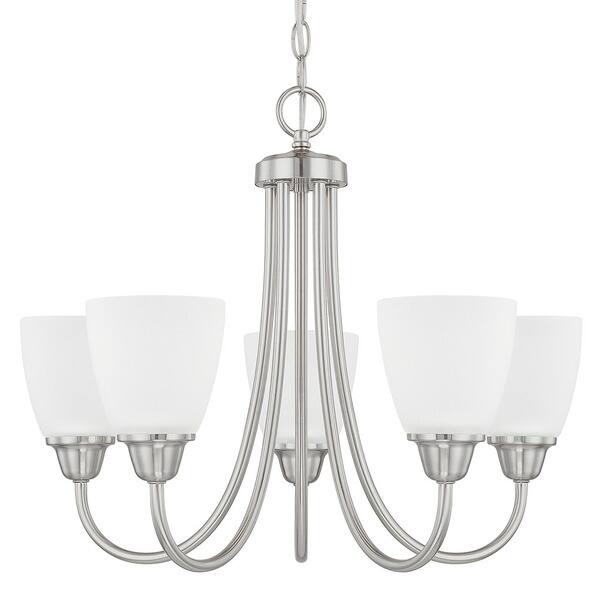 slide 1 of 1, Trenton 5-light Brushed Nickel Chandelier - Brushed Nickel