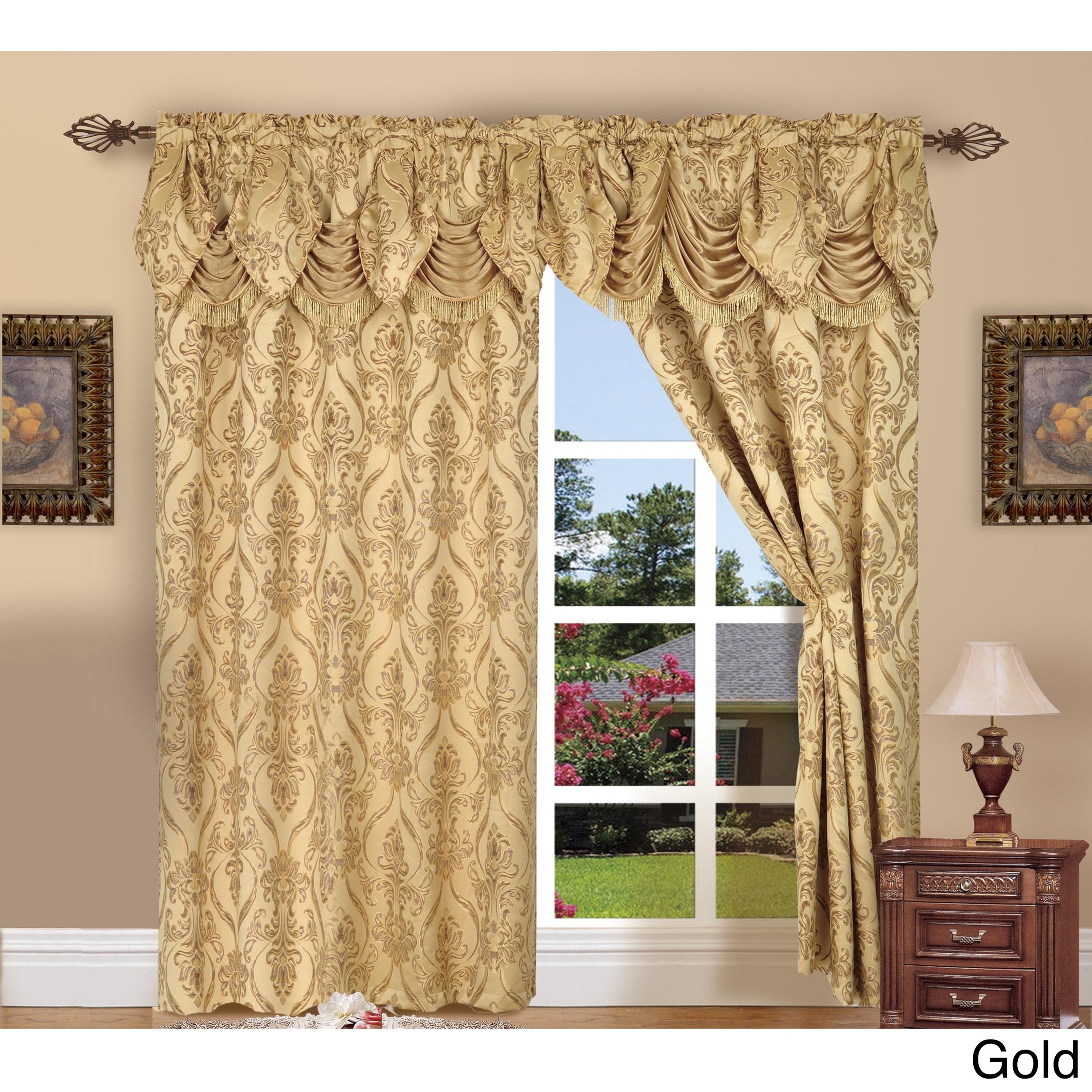 Set 2 Faux Silk Solid Ivory Window Curtains Panels Drapes Pair 108 inch Elegant