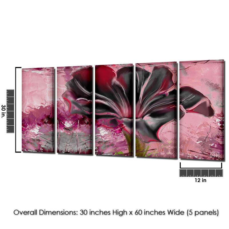 Ready2HangArt 'Painted Petals LXIII' 5-Piece Canvas Wall Art Set