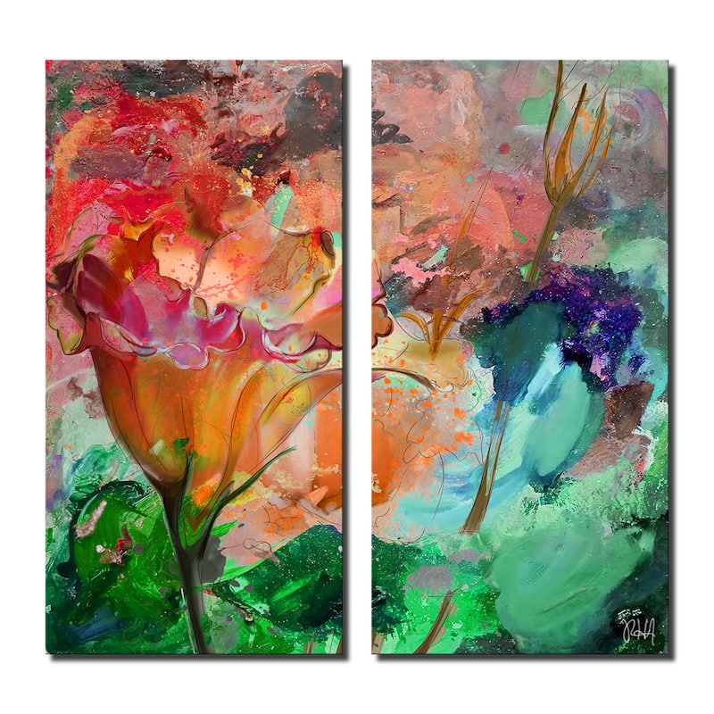 Ready2HangArt 'Painted Petals LXI' 2-Piece Canvas Wall Art Set