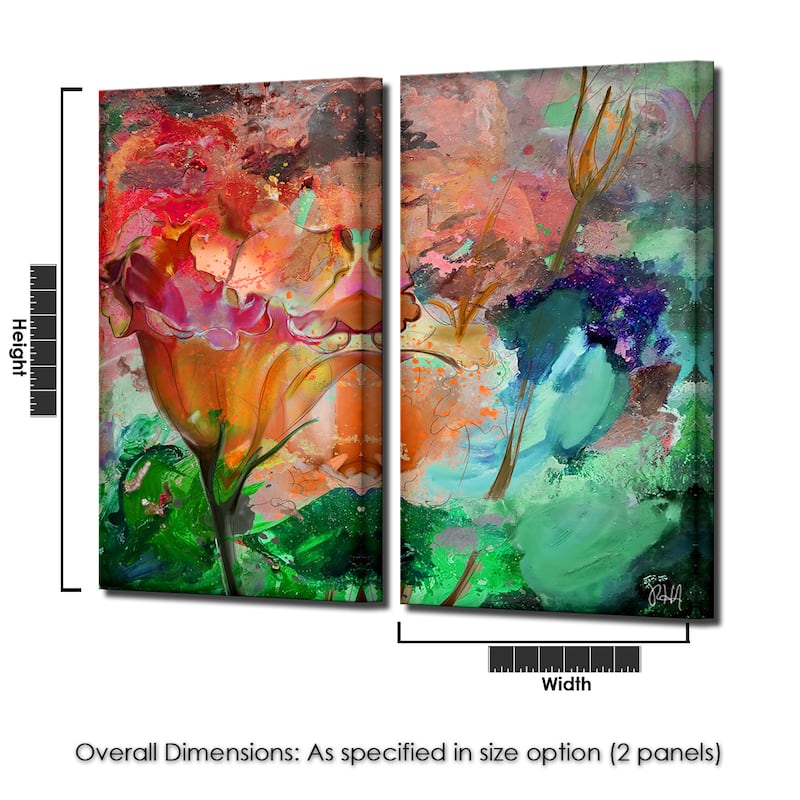 Ready2HangArt 'Painted Petals LXI' 2-Piece Canvas Wall Art Set