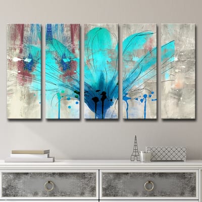 Ready2HangArt 'Painted Petals LII' 5-Piece Canvas Wall Art Set