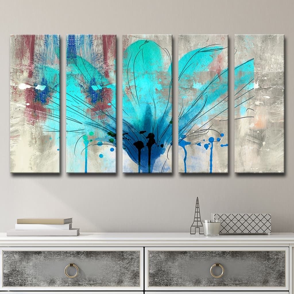 Ready2HangArt 'Painted Petals LII' 5-Piece Canvas Wall Art Set