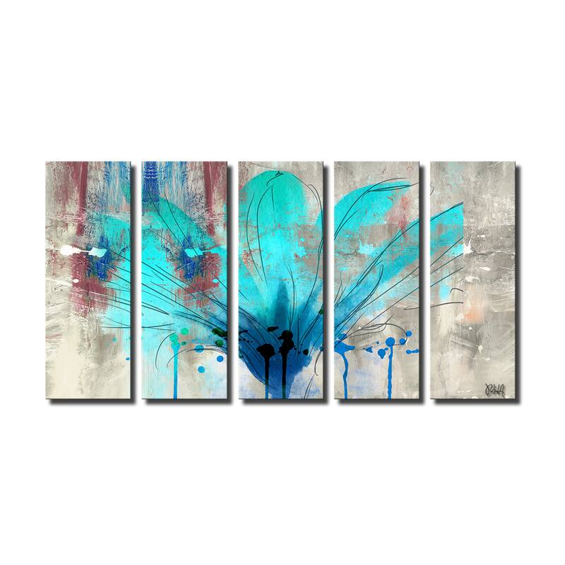 Ready2HangArt 'Painted Petals LII' 5-Piece Canvas Wall Art Set
