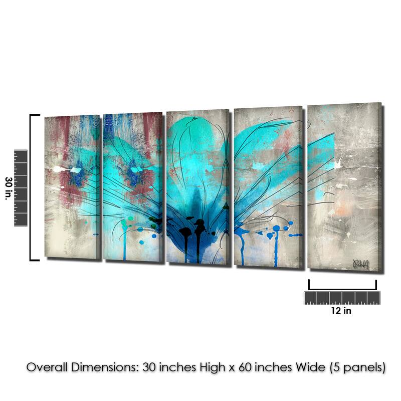 Ready2HangArt 'Painted Petals LII' 5-Piece Canvas Wall Art Set