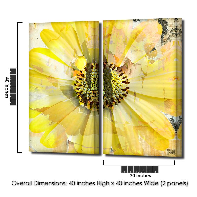 Ready2HangArt 'Painted Petals XCV' 2 Piece Canvas Wall Art Set