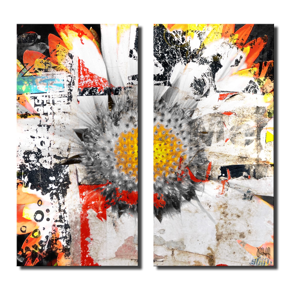 Ready2HangArt 'Painted Petals XCI' 2 Piece Canvas Art Set Black 2
