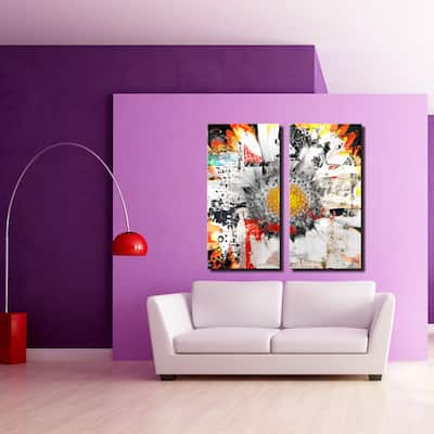 Ready2HangArt 'Painted Petals XCI' 2 Piece Canvas Art Set