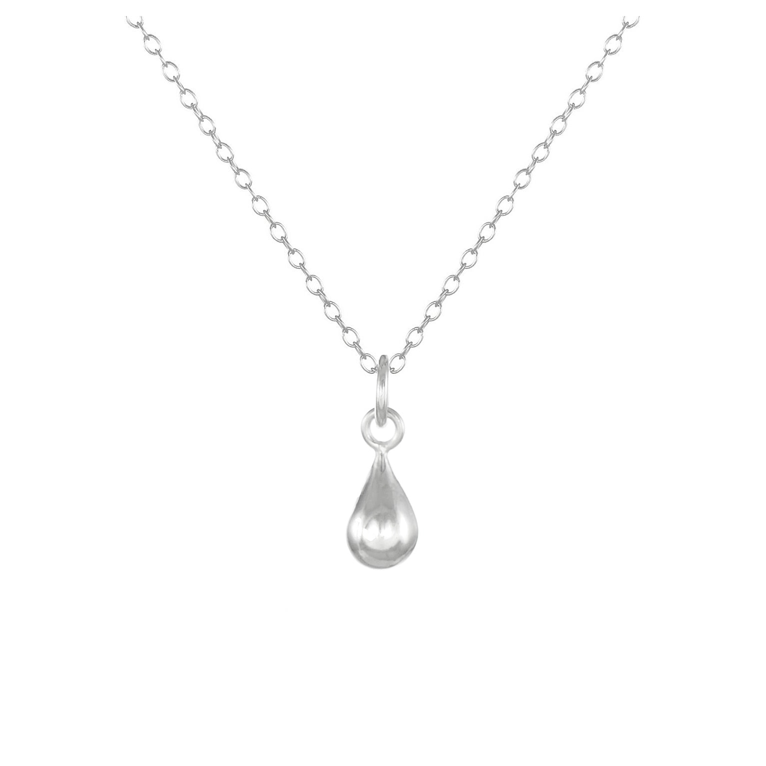 Small Teardrop Sterling Silver Necklace 