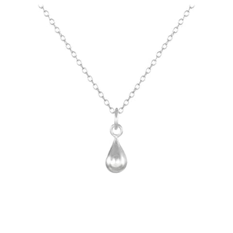 Handmade Jewelry by Dawn Small Teardrop Sterling Silver Necklace (USA)