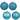 3" Turquoise 4 Finish Assorted Ornaments (Pack of 16)