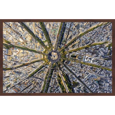 Marmont Hill - 'Paris Aerial' Framed Painting Print - Multi-Color