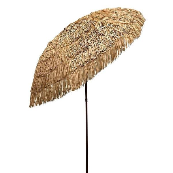 Shop Black Friday Deals On Easygo Beige Plastic Steel 8 Foot Thatch Patio Umbrella Overstock 13027048