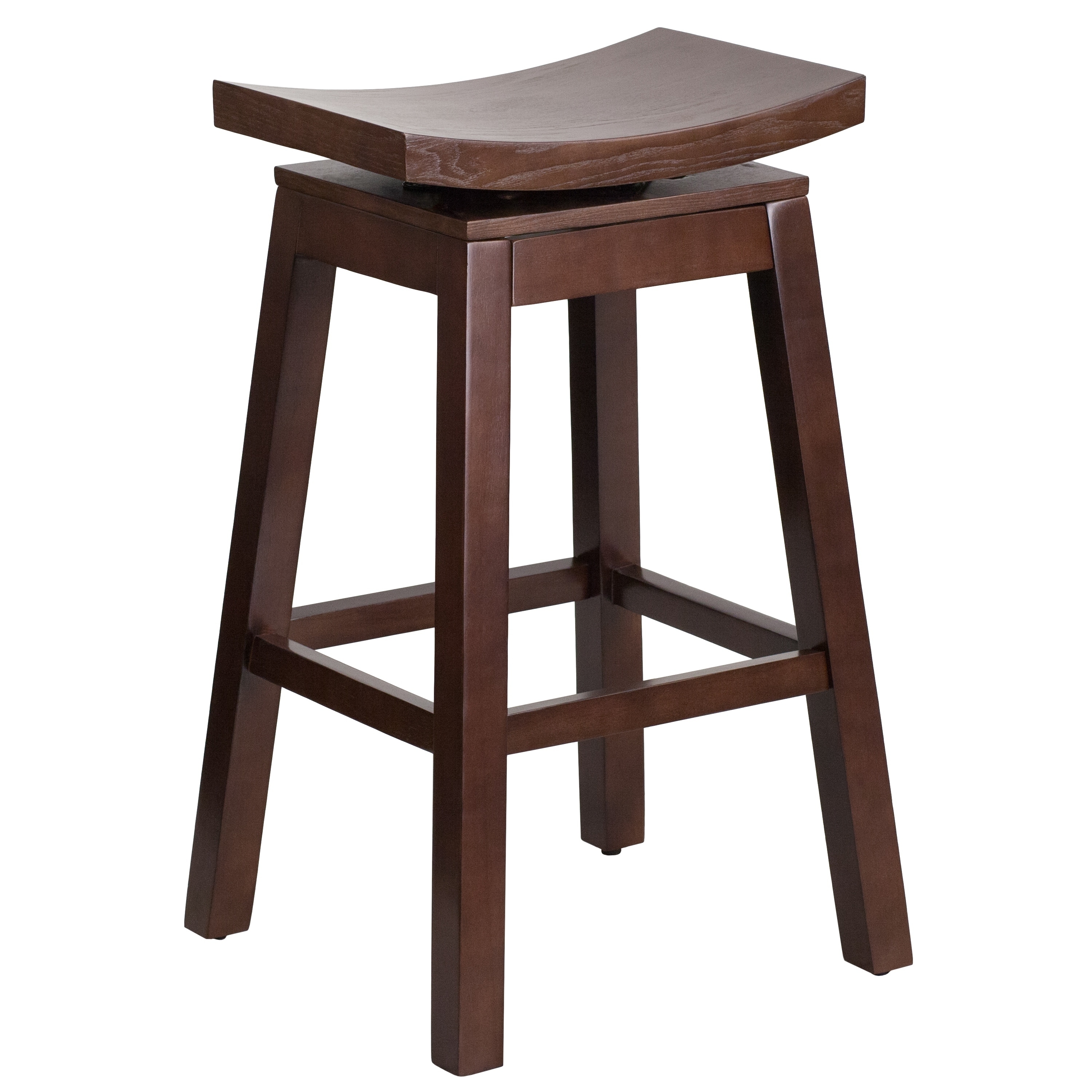 30 High Saddle Seat Wood Barstool With Auto Swivel Wood Barstool With Auto Swivel Seat