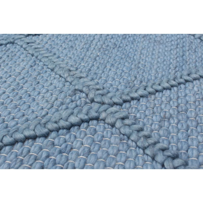 Braided weave Diamond Cream Wool Rug
