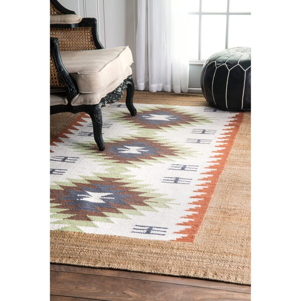nuLOOM Multi Handmade Jute/ Wool Tribal Area Rug