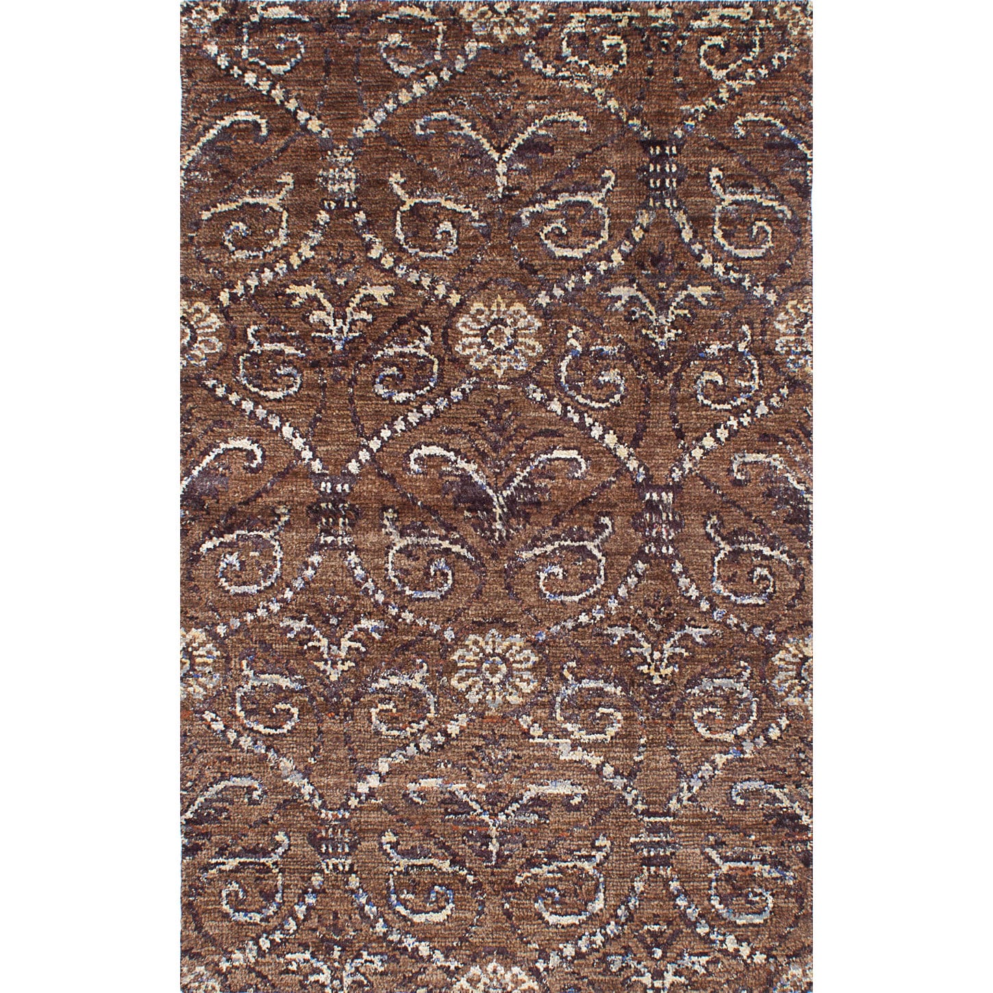 ecarpetgallery Hand-knotted Eternity Brown Hemp Rug (4'11 x 7'10)