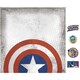 preview thumbnail 2 of 1, Roommates 'Captain America Shield' Multicolor Canvas Wall Art