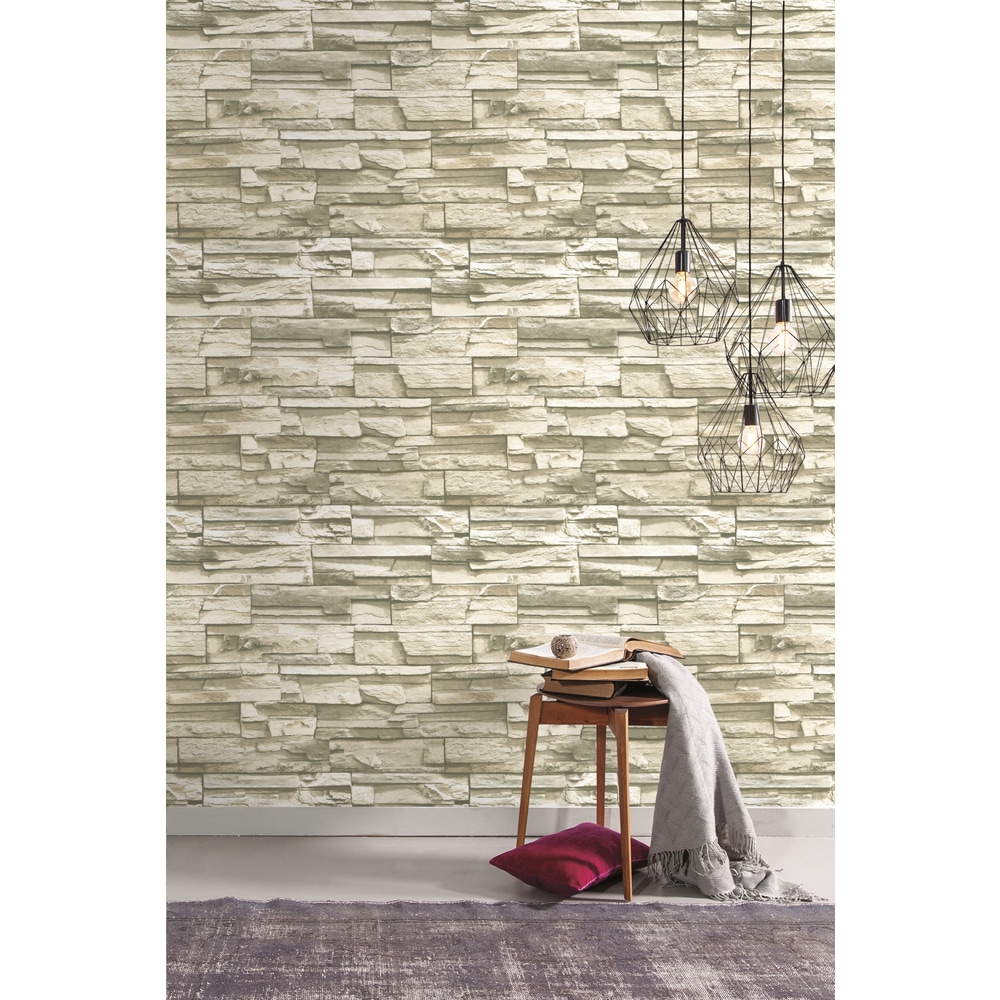 RoomMates Natural Stacked Stone Peel and Stick Wall Decor
