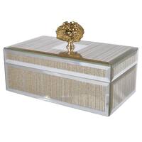A&B Home striped Silver and Gold Mirrored Decorative Box