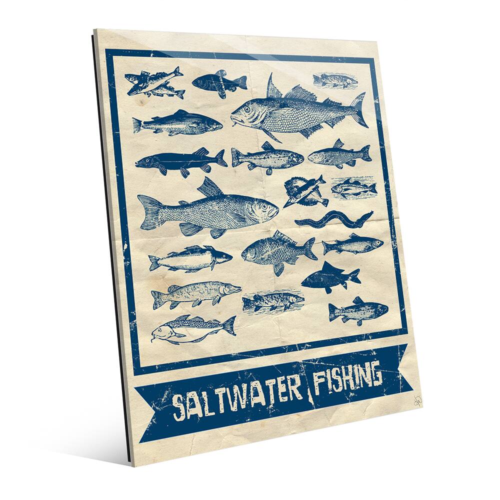 Saltwater Fishing Main Wall Art on Glass