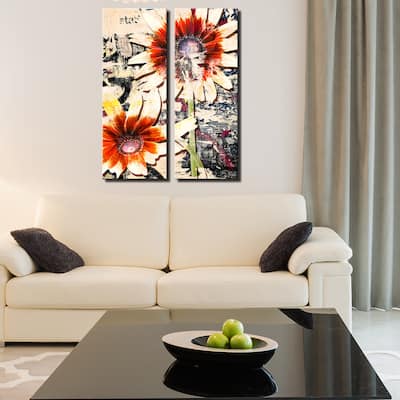 Ready2HangArt 'Painted Petals LXXX' 2-Piece Canvas Wall Art Set