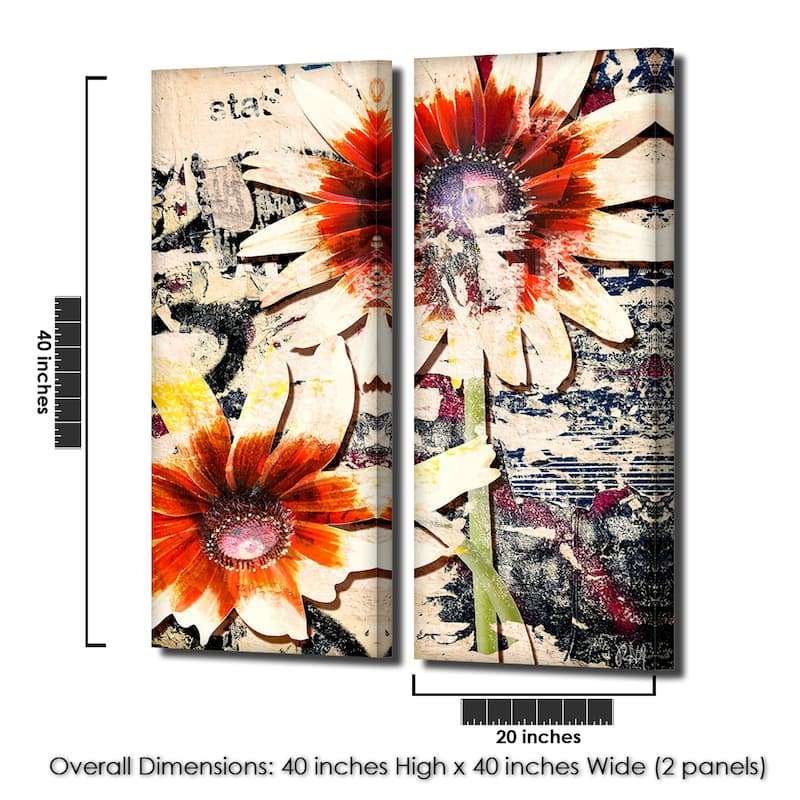 Ready2HangArt 'Painted Petals LXXX' 2-Piece Canvas Wall Art Set
