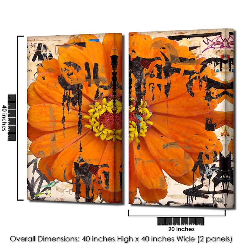 Ready2HangArt 'Painted Petals LXXVI' 2-Piece Canvas Wall Art Set